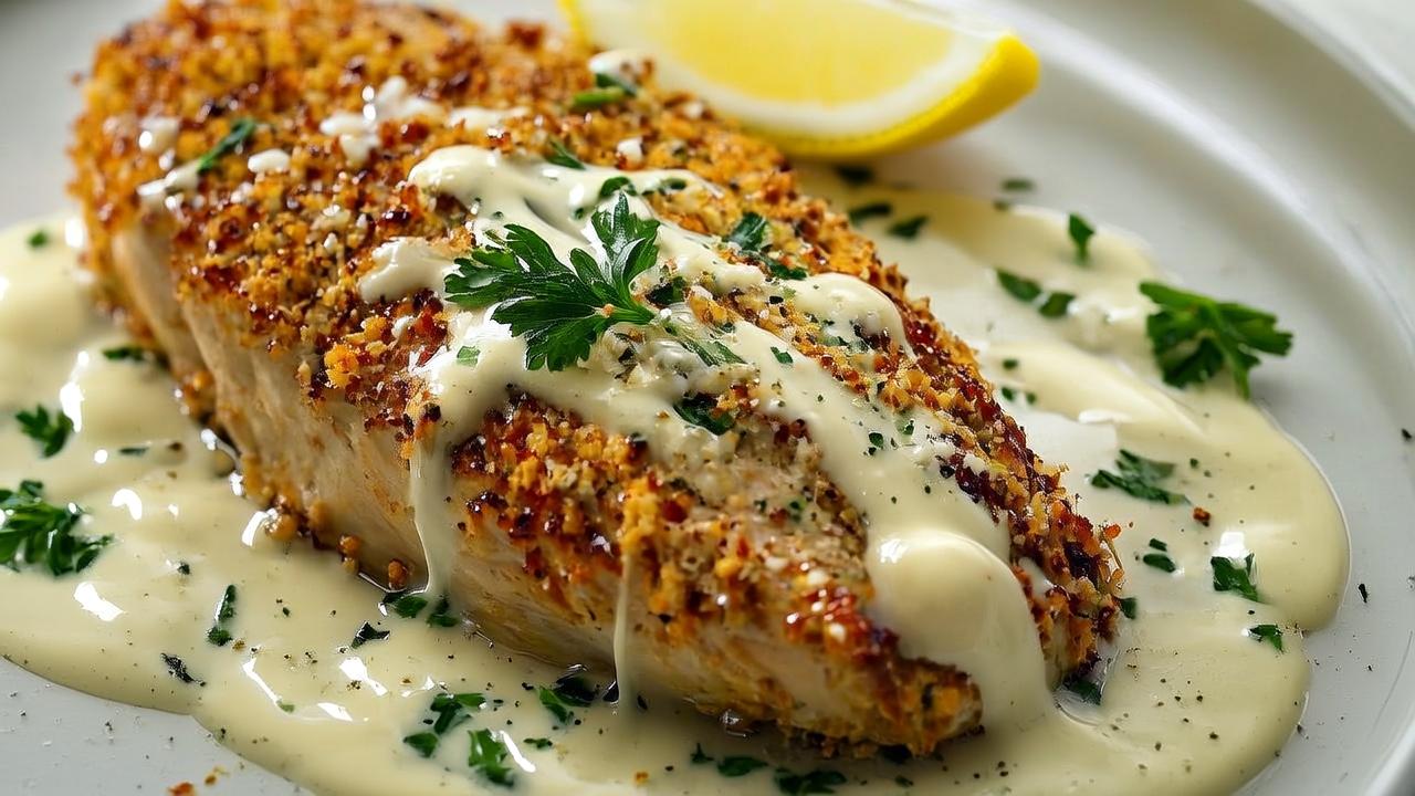 lemon pecorino crusted chicken