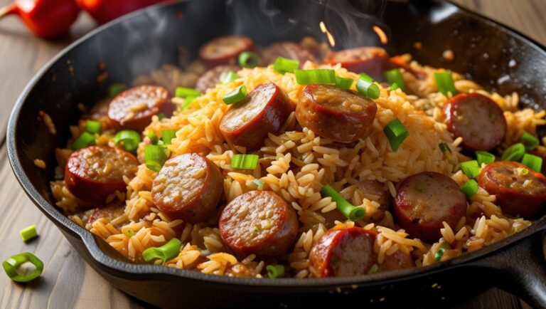 Cajun sausage and rice skillet