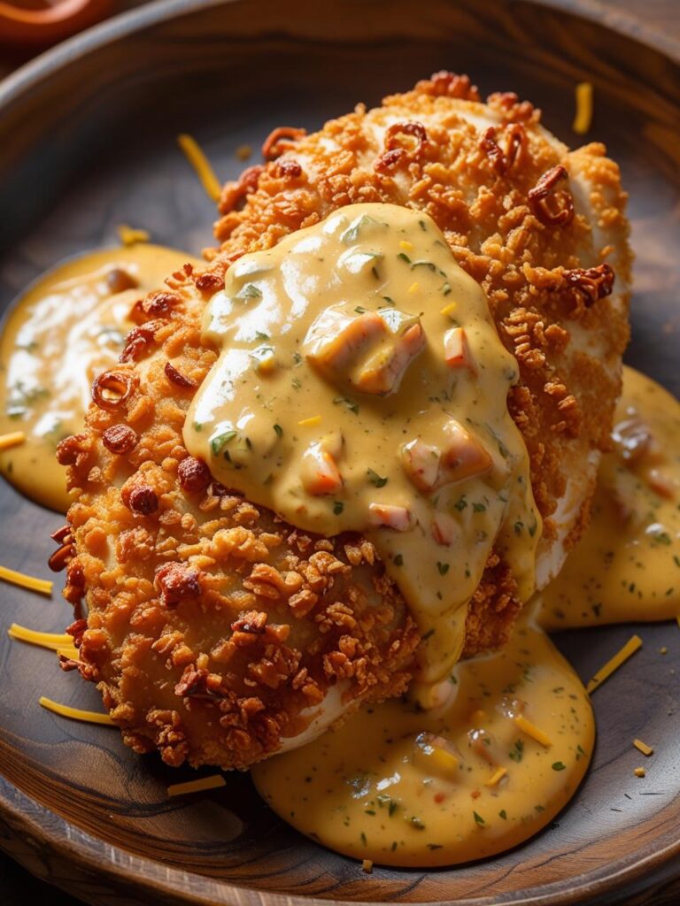 chicken with mustard cheddar