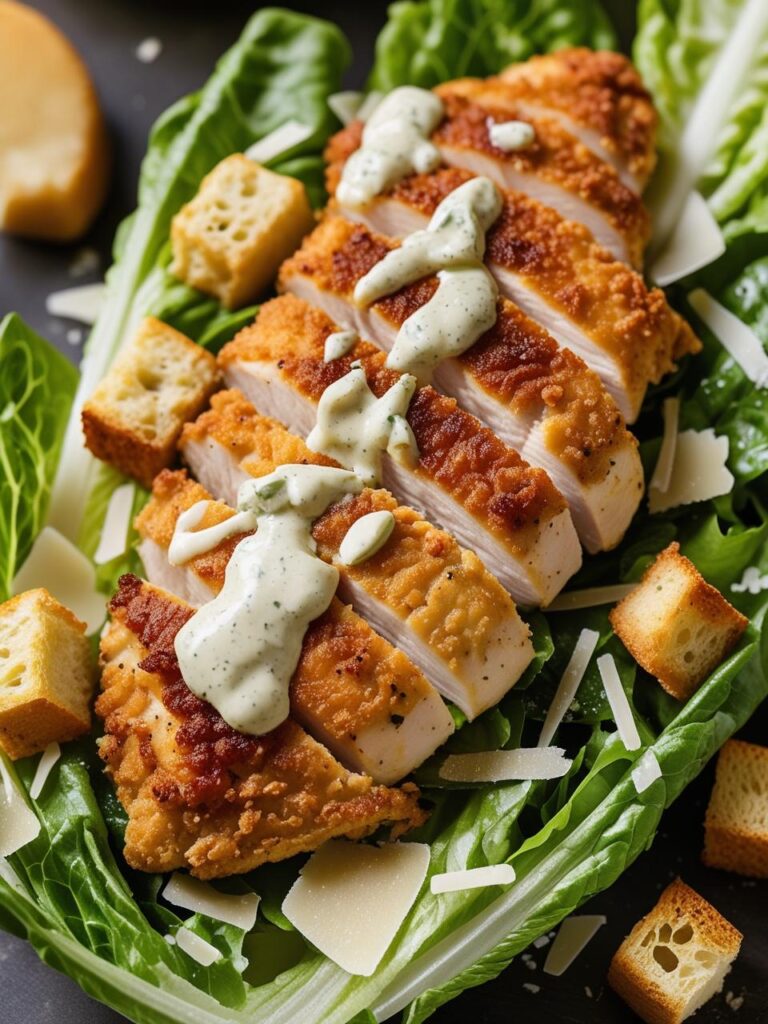 crispy chicken Caesar salad