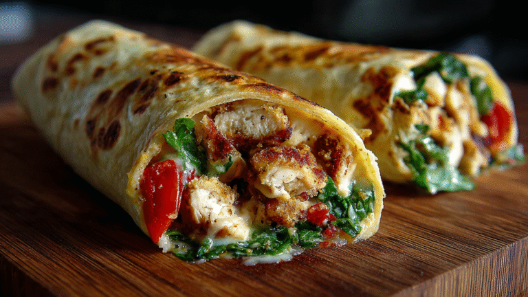 Cheesy Garlic Chicken Wraps