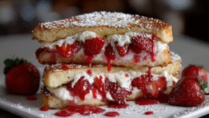 Fried Strawberry Cheesecake Sandwiches – A Crispy Sweet Treat